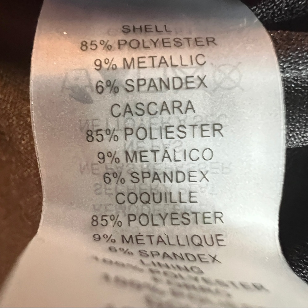 Vince Camuto Size 10 Metallic Gold/Silver/Black Asymmetrical Lined Sheath Dress - Picture 11 of 13